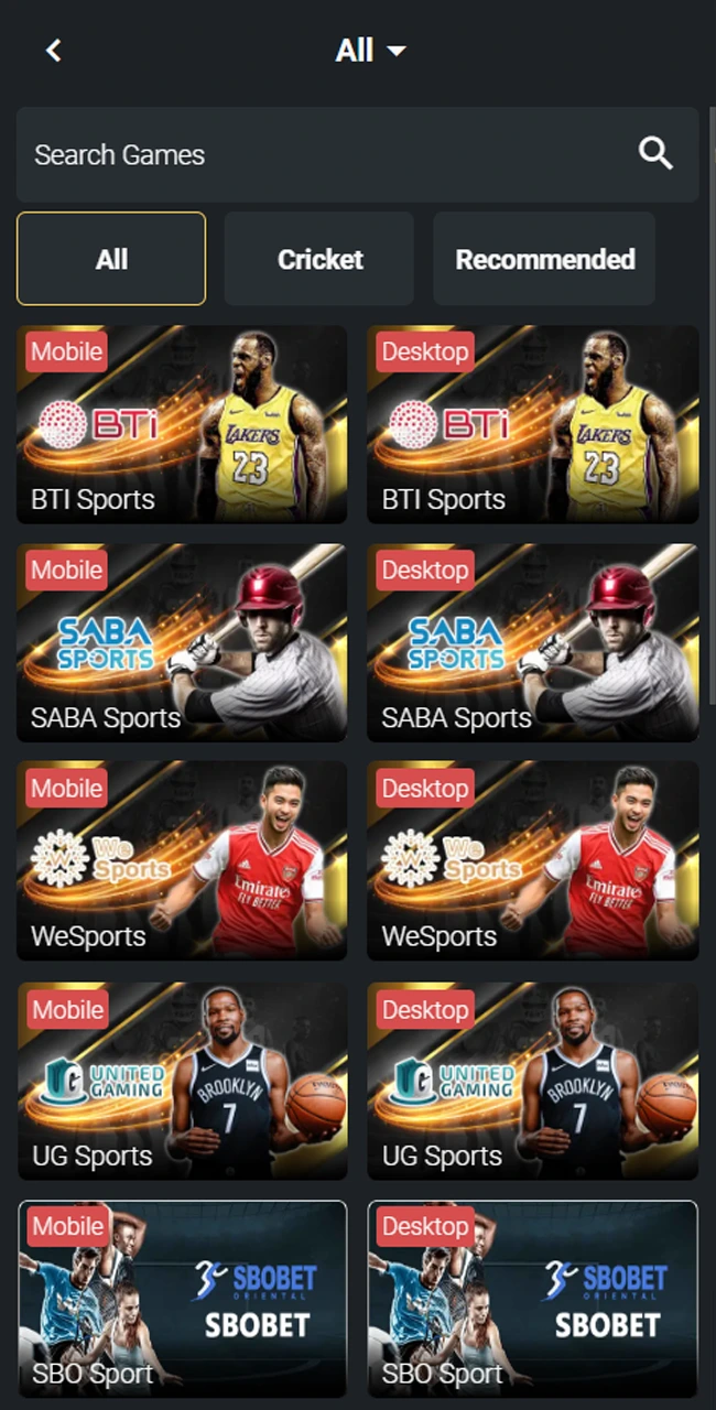 آپ JeetWin ایپ پر کھیلوں کے ایونٹس پر شرط لگا سکتے ہیں۔