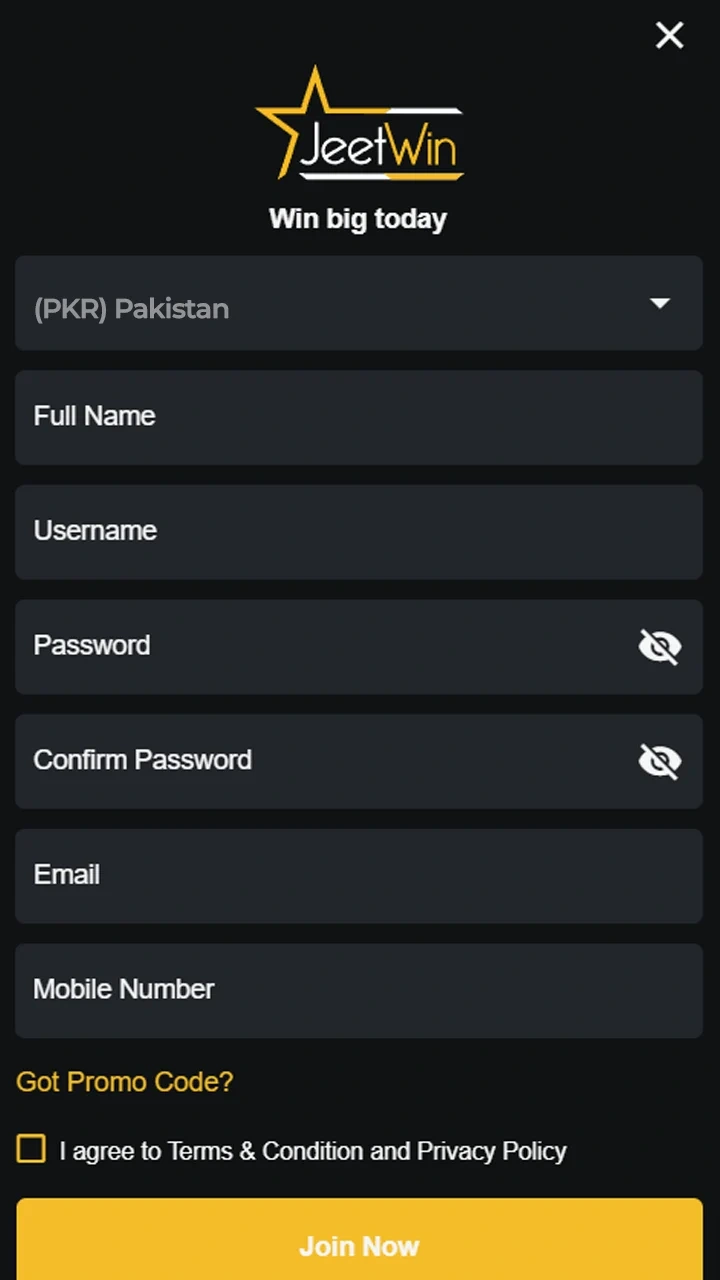 اپنے بارے میں درست معلومات کے ساتھ رجسٹریشن فارم پُر کریں۔