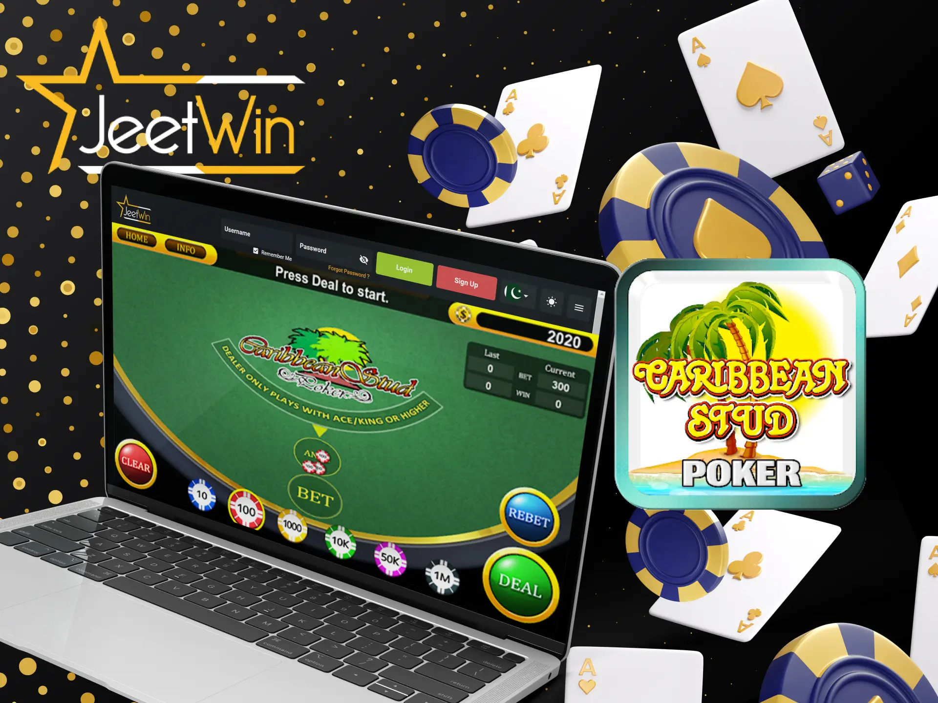 JeetWin میں Caribbean Stud Poker کے ساتھ اچھا وقت گزاریں۔